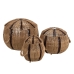 Kurvsett Brun Naturell Jute 45 x 45 x 36 cm (3 Deler)