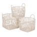 Conjunto de Cestos Branco Corda 38 x 38 x 32 cm (3 Peças)