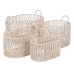 Set med kurve Hvid Tov 50 x 36 x 36 cm (4 enheder)