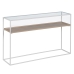 Console Bianco Naturale Cristallo Ferro Legno MDF 120 x 30 x 75 cm