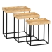 Set od tri stolice Crna Prirodno Željezo Drvo MDF 57,5 x 37,5 x 67,5 cm (3 kom.)