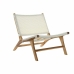 Fåtölj DKD Home Decor Vit PVC Teak (65 x 80 x 68 cm)