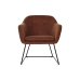 atzveltnes krēsls DKD Home Decor Melns Metāls Lins Terakota (63 x 64 x 70 cm)