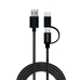 Kabel USB do Micro USB i USB C Savio CL-128 Czarny 1 m