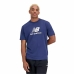 Camisola de Manga Curta Homem New Balance Essentials Stacked Logo Azul