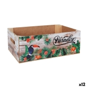 Caja Decorativa Blanco Beige Nácar Aglomerado 15 x 7,2 x 25,2 cm (4  Unidades) 