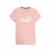 Dames-T-Shirt met Korte Mouwen Puma Ess Logo Licht Roze