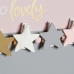 Fotoramme med Klemmer DKD Home Decor Hello Lovely Tre MDF Stjerner 40 x 1 x 24 cm