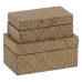 Set de Cutii Decorative Bej Natural DMF 25 x 15 x 12 cm (2 Unități)