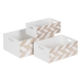 Set de Cutii Decorative Alb Natural Lemn de paulownia 44 x 31 x 18 cm (3 Piese)