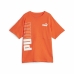 Camisola de Manga Curta Infantil Puma Power Colorblock Laranja escuro