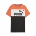 Camisola de Manga Curta Infantil Puma Ess Block Preto Laranja