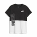 T-Shirt met Korte Mouwen voor kinderen Puma Power Colorblock Wit Zwart