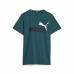 T-Shirt met Korte Mouwen voor kinderen Puma Ess+ 2 Col Logo Donkergroen