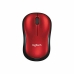 Ratón Inalámbrico Logitech M185 Negro Rojo Monocromo 1000 dpi