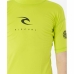 Barne Kortermet T-skjorte Rip Curl Corps S/S Rash Gul Surfing Lycra