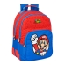 Mochila Escolar Super Mario Azul Vermelho 32 x 42 x 15 cm