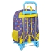 Mochila Escolar com Rodas SuperThings Guardians of Kazoom Roxo Amarelo (32 x 42 x 14 cm)