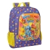 Mochila Escolar SuperThings Guardians of Kazoom Amarelo Roxo 32 x 42 x 14 cm