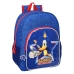 Mochila Escolar Sonic Let's roll Azul Marinho 33 x 42 x 14 cm