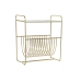 Magazine rack DKD Home Decor Mirror Golden Metal (76 x 35 x 83 cm)