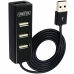 3-Port USB-Hub Unitek Y-2140 Svart