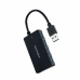 USB elosztó NANOCABLE Hub USB 3.0 con 4 Puertos de USB 3.0, USB-A/M-USB 3.0/H, Negro, 15 cm Fekete