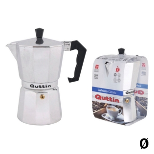 Cafetera Italiana Quttin Acero Inoxidable 4 Tazas (6 Unidades)