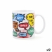 Tazza Quid Wow Fumetti Multicolore Ceramica 330 ml (12 Unità)