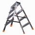 Opvouwbare ladder met 4 tredes Krause 120403 Zilverkleurig Aluminium