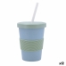 Beker met Rietje Quid Inspira Met deksel 480 ml Blauw Plastic (12 Stuks)