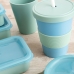 Beker met Rietje Quid Inspira Met deksel 480 ml Blauw Plastic (12 Stuks)