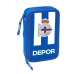 Astuccio Doppio R. C. Deportivo de La Coruña Azzurro Bianco 12.5 x 19.5 x 4 cm