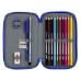 Dubbele etui Real Zaragoza Blauw 12.5 x 19.5 x 4 cm (28 Onderdelen)