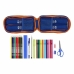 Astuccio Zaino Valencia Basket M747 Azzurro Arancio 12 x 23 x 5 cm (33 Pezzi)