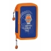 Dubbele etui Valencia Basket M854 Blauw Oranje 12.5 x 19.5 x 4 cm (28 Onderdelen)