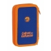 Dubbele etui Valencia Basket M854 Blauw Oranje 12.5 x 19.5 x 4 cm (28 Onderdelen)