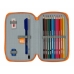 Double Pencil Case Valencia Basket M854 Blue Orange 12.5 x 19.5 x 4 cm (28 Pieces)