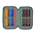 Double Pencil Case BlackFit8 M854 Dark blue 12.5 x 19.5 x 4 cm (28 Pieces)