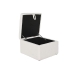 Banqueta Home ESPRIT Branco Poliéster Madeira MDF 60 x 60 x 36 cm