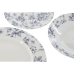 Conjunto de Louça Home ESPRIT Azul Porcelana Floral 18 Peças 27 x 27 x 2 cm