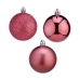 Set kerstballen Roze PVC Ø 8 cm (24 Stuks)