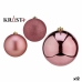 Set de Bolas de Navidad Rosa PVC 10 cm (12 Unidades)