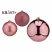 Lot de boules de Noël Rose PVC 10 cm (12 Unités)