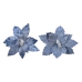 Fiore Decorativo Azzurro Natale Ø 34 x 6 cm