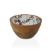 Tigela Versa Flores Campo Bambu Porcelana Madeira de mangueira 13 x 7 x 13 cm