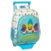 Schoolrugzak met Wielen Baby Shark Surfing Blauw Wit 26 x 34 x 11 cm