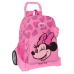 Mochila Escolar com Rodas Minnie Mouse Loving Cor de Rosa 33 x 42 x 14 cm