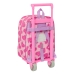 Mochila Escolar com Rodas Barbie Love Cor de Rosa 22 x 27 x 10 cm