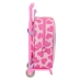 Mochila Escolar com Rodas Barbie Love Cor de Rosa 22 x 27 x 10 cm